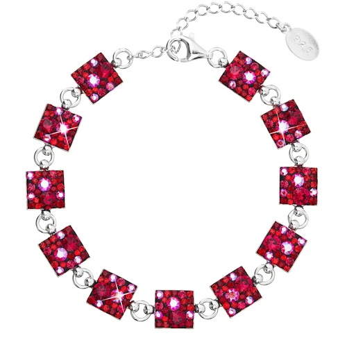 Strieborný náramok s kryštálmi  Swarovski® Cherry